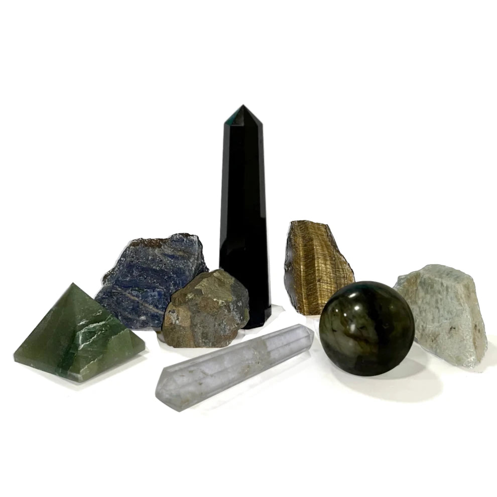 SASARA • Responsibly-Sourced, Genuine Crystals for Abundance & Growth: 8 Piece Crystal Set