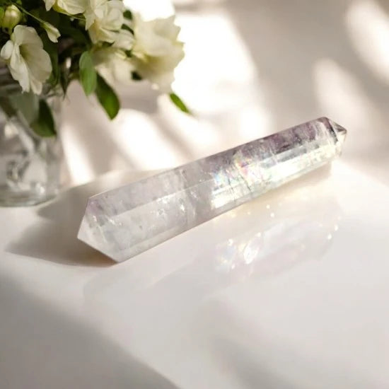 High Frequency Clear Quartz Double Terminated Crystal Wand Pointer for Sale for Amplifying and Manifesting Your Intension. Ideal for Reiki, Energy Work, Healing Practitioner, Meditation, Crystal Therapy, Feng Shui and Vastu Shastra | Premium Quality Crystals | @SASARAworld