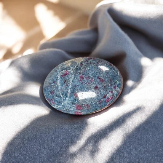 Ruby Kyanite Crystal Palmstone for Passion, Vitality, Communication and Self-Expression | Premium Quality Crystals | @SASARAworld