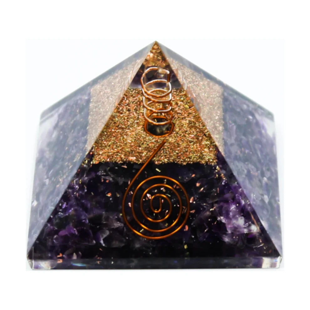 SASARA • Responsibly-Sourced, Genuine Orgonite • Amethyst Crystal Orgone Pyramid
