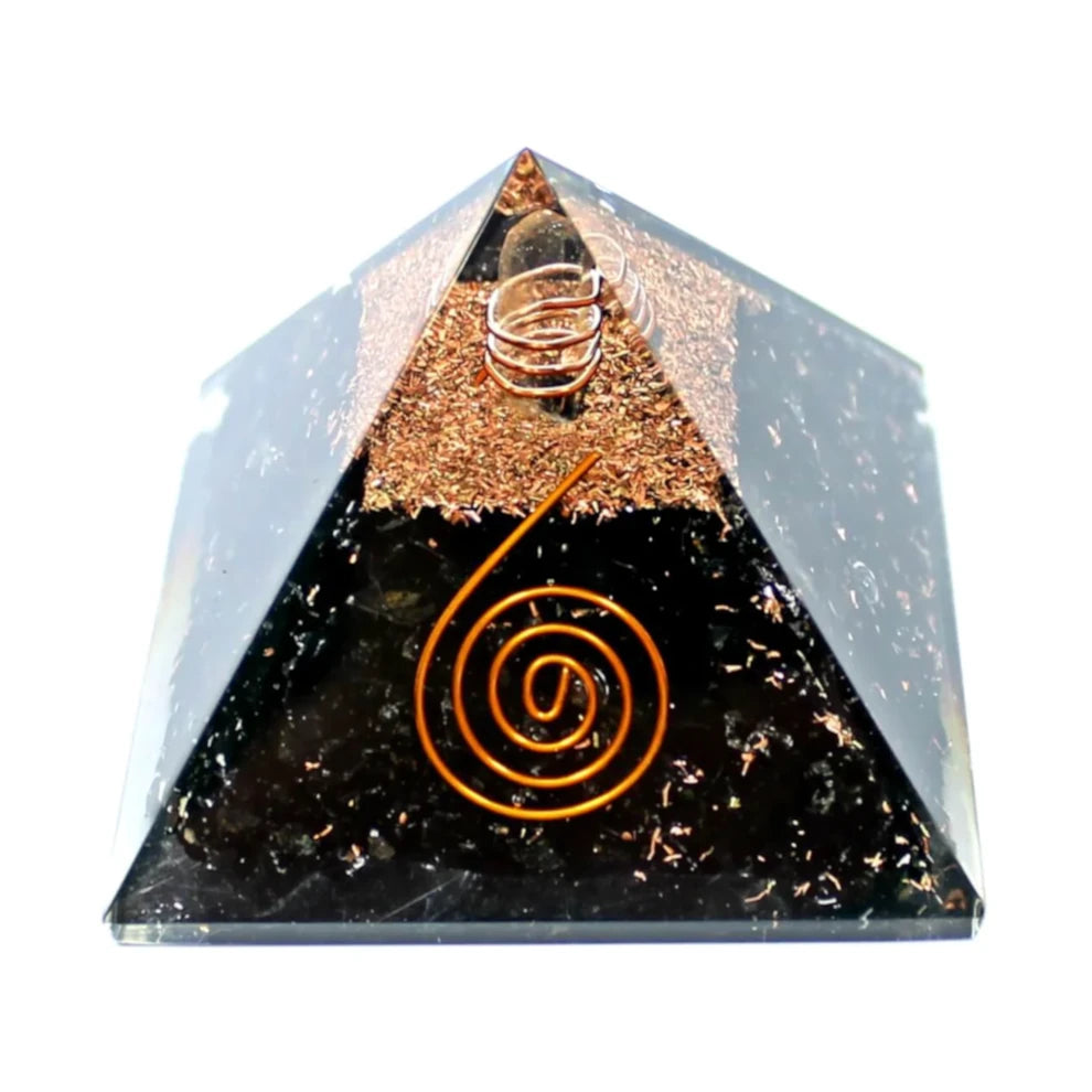 SASARA • Responsibly-Sourced, Genuine Orgonite • Black Tourmaline Crystal Orgone Pyramid