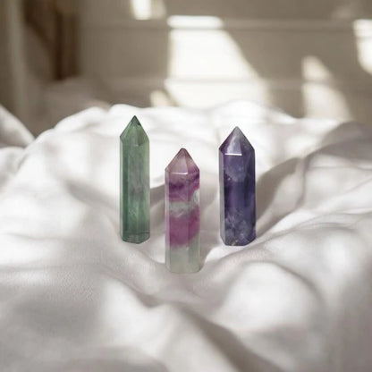 3 inch Multi Fluorite Crystal Tower Pencil Point for Sale for Balance, Mental Clarity, and Protection Against Negativity | Premium Quality Crystals | @SASARAworld