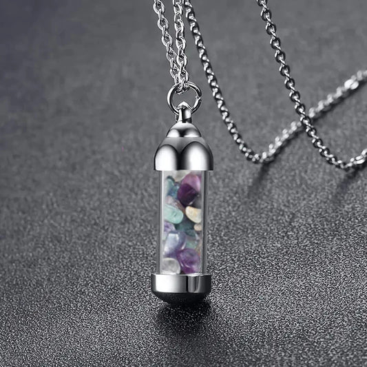Interchangeable Crystals Necklace, Mix & Match Crystal Necklace Set - Multi Fluorite, Silver | @SASARAworld