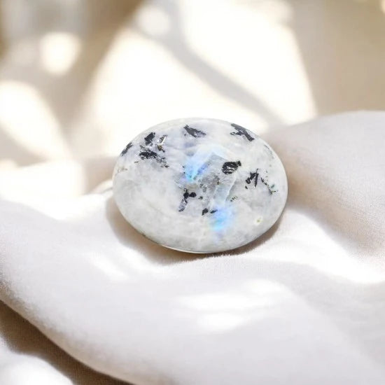 White Labradorite (Rainbow Moonstone) Crystal Palm Stone for Intuition, Wisdom, Clarity, Strength and Growth | Premium Quality Crystals | @SASARAworld