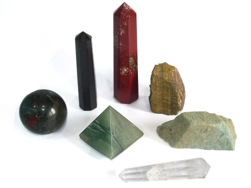 SASARA • Responsibly-Sourced, Genuine Crystals for Power, Strength & Courage: 7 Piece Crystal Set