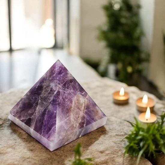 Amethyst Crystals Pyramid for Meditation, Reiki, Calm, Peace, Tranquility, Relaxation, Mental Clarity | Premium Quality Crystals | @SASARAworld