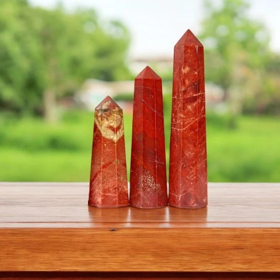 Large Red Jasper Crystals Crystal Towers for Empowerment, Energy Boost, Courage and Endurance | Premium Quality Crystals | @SASARAworld