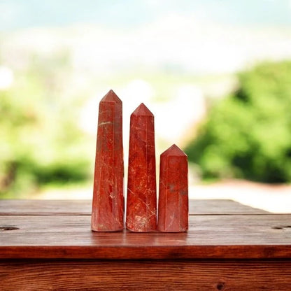 Large Red Jasper Crystals Crystal Towers for Empowerment, Energy Boost, Courage and Endurance | Premium Quality Crystals | @SASARAworld