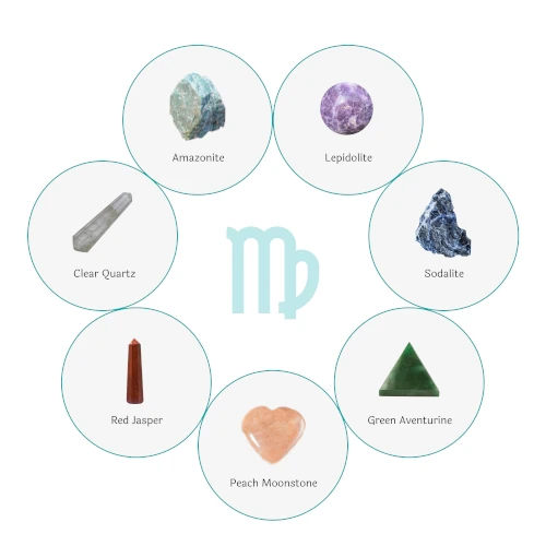 SASARA • Responsibly-Sourced, Genuine Crystals for Virgos (August 23 – September 22): 7 Piece Crystal Set